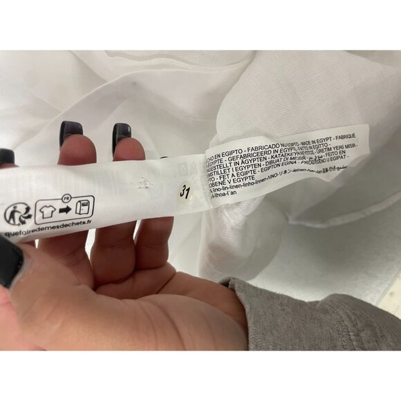 Massimo Dutti Mens Shirt Button Up S Small White Linen Long Sleeve 0175/722 NWT - Picture 11 of 16